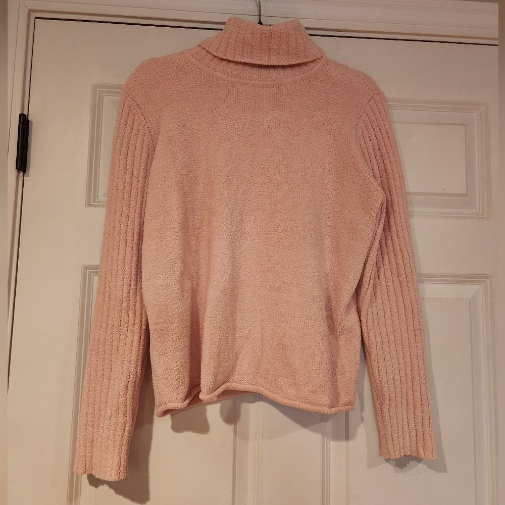 J. Jill stretchy soft pink turtleneck sweater M